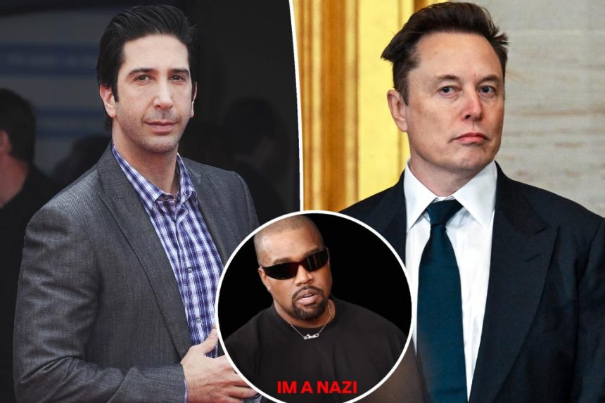 David Schwimmer calls on Elon Musk to remove 'deranged bigot' Kanye West from X over 'hate-filled, ignorant' rant