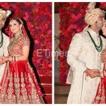 Decoding bridal look of Alekha Advani: Red velvet lehenga, butterfly kaleeras, button-work dupatta and sindoor |