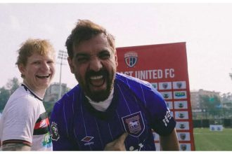 Ed Sheeran bonds with John Abraham over football during India visit | Hindi Movie News