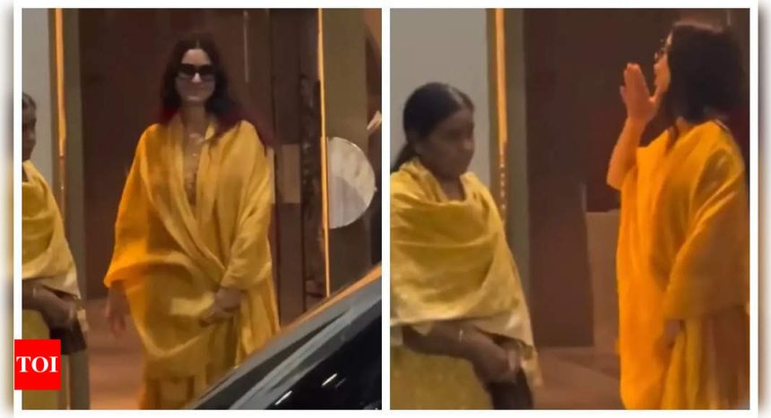 Katrina Kaif returns home with mother-in-law Veena Kaushal after performing Ganga aarti at Maha Kumbh |