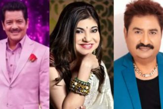 Old video of Kumar Sanu protecting singer Alka Yagnik from Udit Narayan on stage after his sudden kiss resurfaces on the internet