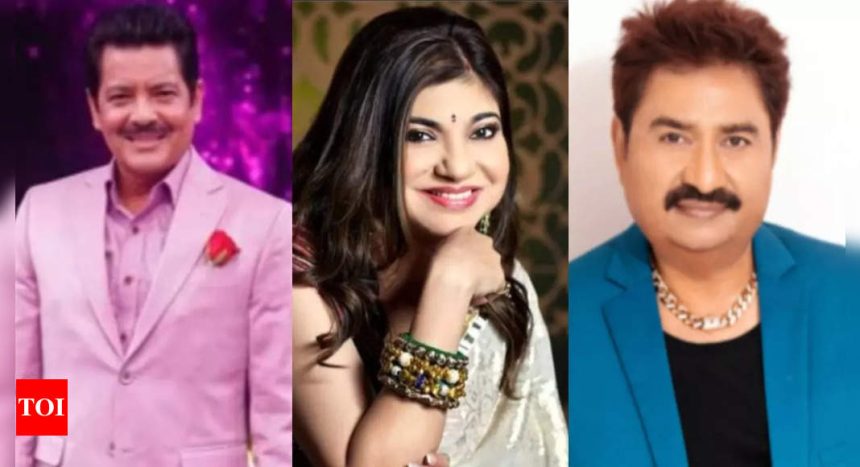 Old video of Kumar Sanu protecting singer Alka Yagnik from Udit Narayan on stage after his sudden kiss resurfaces on the internet