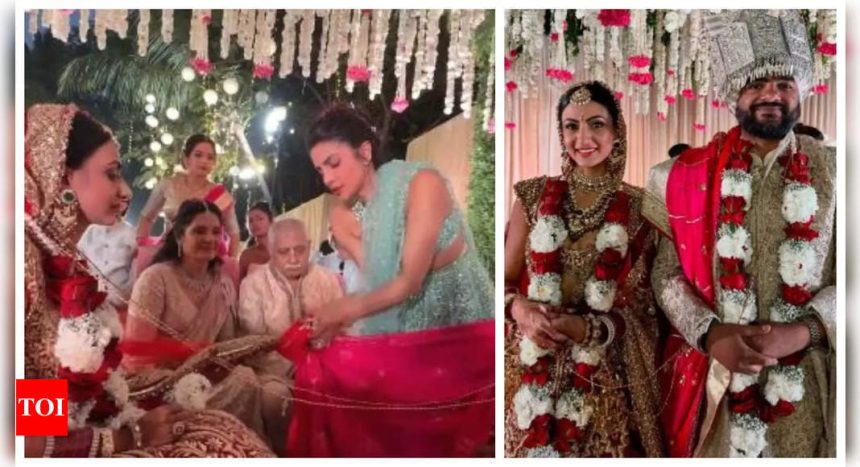 Priyanka Chopra says 'dum laga ke haisha' as she tightly ties her brother Siddharth Chopra's knot with Neelam Upadhyaya; Nick Jonas and his parents dance in baraat |