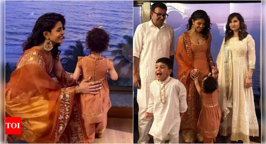 Priyanka Chopra twins with daughter Malti Marie at Mata Ki Chowki for Siddharth Chopra’s pre-wedding festivities, shares unseen pictures | Hindi Movie News