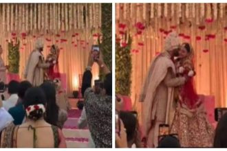 Priyanka Chopra's brother Siddharth Chopra kisses his bride Neelam Upadhyaya after jaimala ceremony- WATCH video |