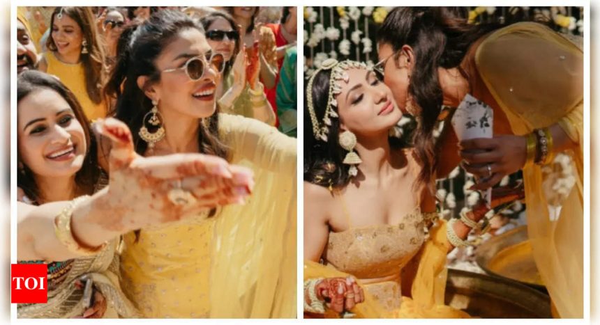 Priynaka Chopra plants a sweet kiss on 'bhabhi' Neelam Upadhyaya's cheek, dances with guests in UNSEEN Haldi photos - See inside |