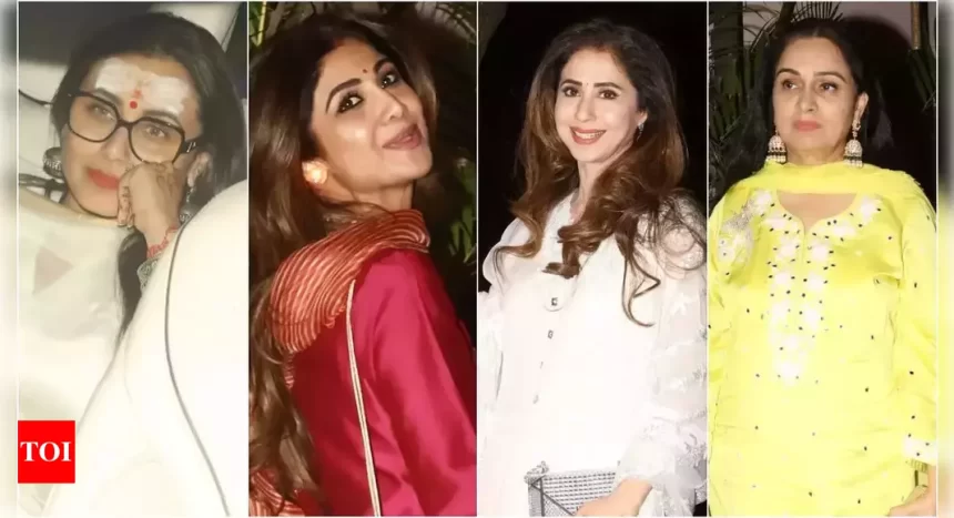 Rani Mukerji, Urmila Matondkar, Padmini Kolhapure, Shilpa Shetty and other celebs attend Maha Shivratri puja at Anil Kapoor's residence | Hindi Movie News