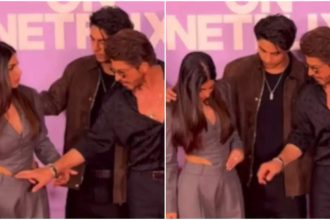 Shah Rukh Khan sweetly fixes daughter Suhana Khan's dress at event, showcases their heartwarming bond | Hindi Movie News