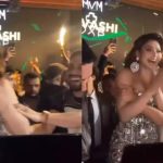 Urvashi Rautela loses balance as Orry pushes her while dancing to 'Dabidi Dibidi' at her birthday bash; Ananya Panday reacts