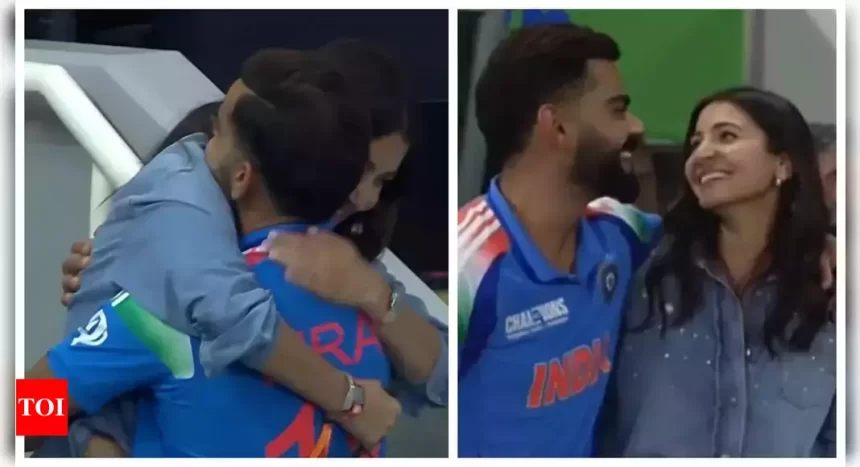 Anushka Sharma lovingly hugs Virat Kohli after India wins against New Zealand in Champions Trophy 2025 - See photos |