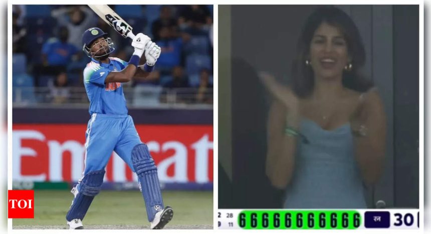 Jasmin Walia plays cheerleader for Hardik Pandya as he smashes back-to-back sixes at India vs Australia match- WATCH |