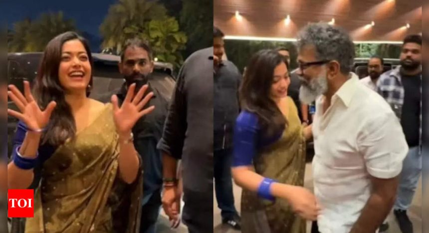 'Pushpa' duo Rashmika Mandanna and Sukumar reunite at an event; director inquires about the actress' leg injury | Telugu Movie News