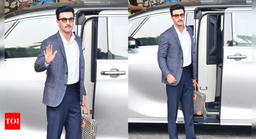 Ranbir Kapoor sports his 'Love And War' look with the grey suit, netizens cannot stop gushing over his dapper avatar | Hindi Movie News