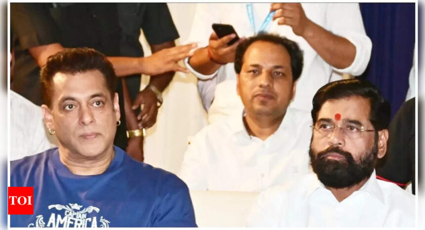 Salman Khan and Maharastra Deputy CM Eknath Shinde attend a sports event in Mumbai |