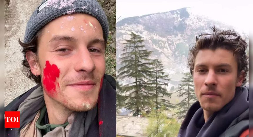 Shawn Mendes celebrates Holi in India with gulaal on his cheeks, enjoys a trip to the mountains: PICS | English Movie News