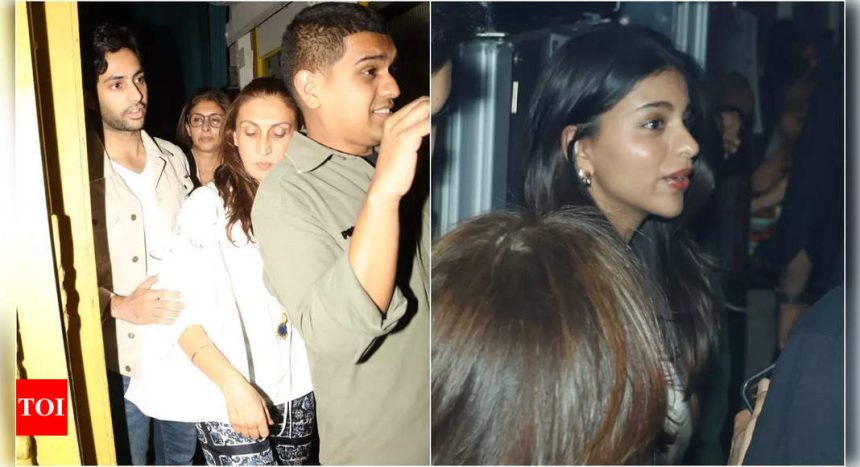 Suhana Khan, Agastya Nanda and Shweta Bachchan Nanda spotted dining together in Mumbai | Hindi Movie News